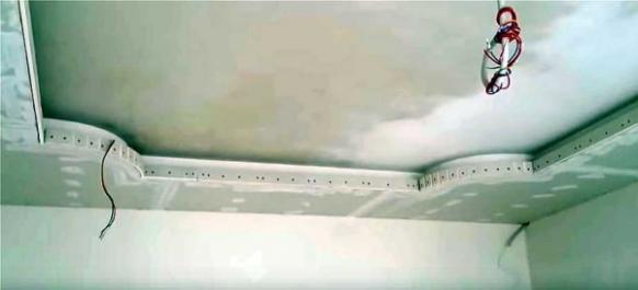 Подсветка на потолке из гипсокартона